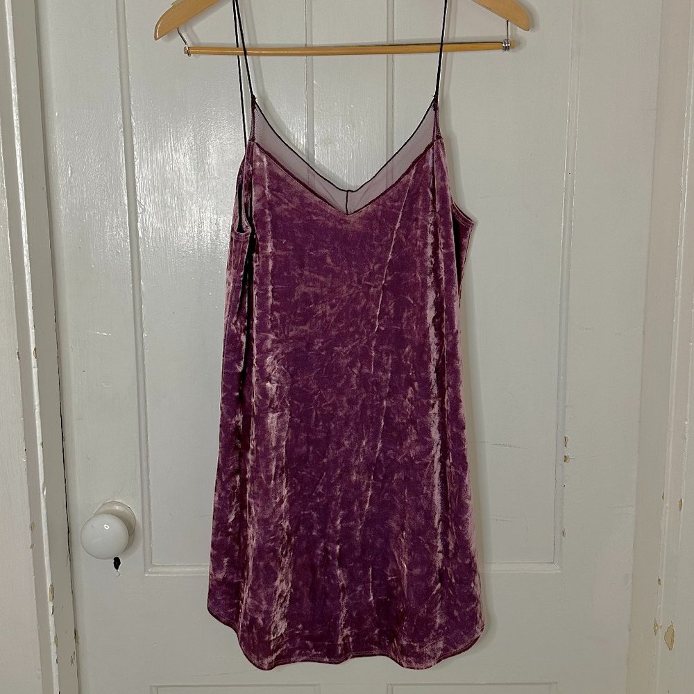 Lilac Wine purple velour mini dress - S